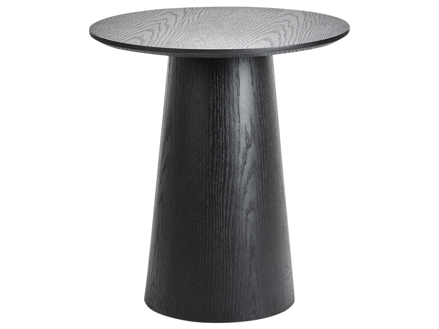 NovaHome Side Table Black MDF Top Veneer 50x50cm Conical Base