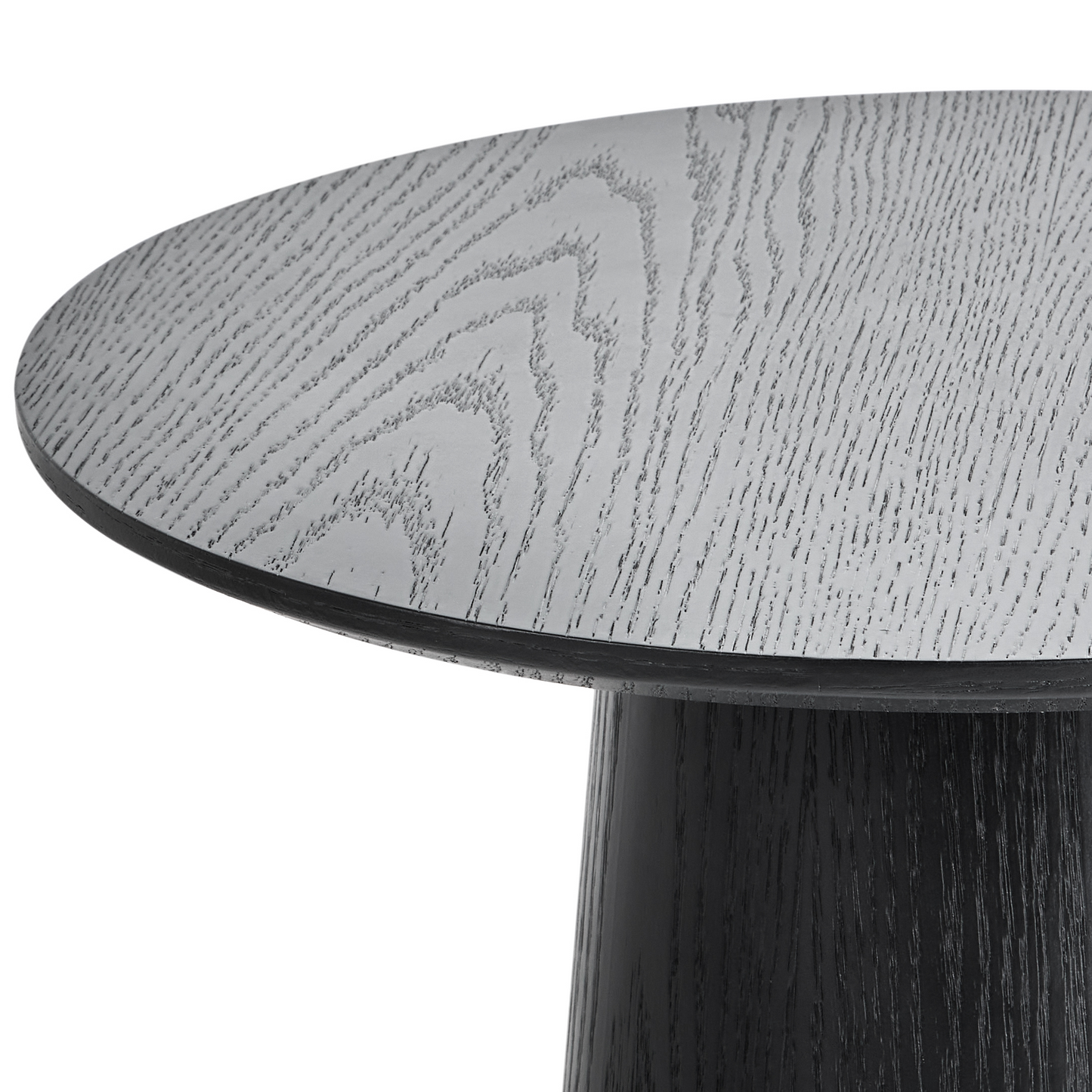 NovaHome Side Table Black MDF Top Veneer 50x50cm Conical Base