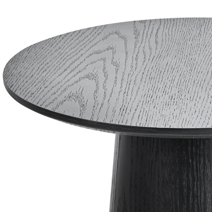 NovaHome Side Table Black MDF Top Veneer 50x50cm Conical Base