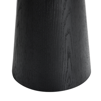 NovaHome Side Table Black MDF Top Veneer 50x50cm Conical Base
