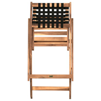 Verdant Casa 3 Piece Acacia Wood Patio Bistro Set Folding Brown Black