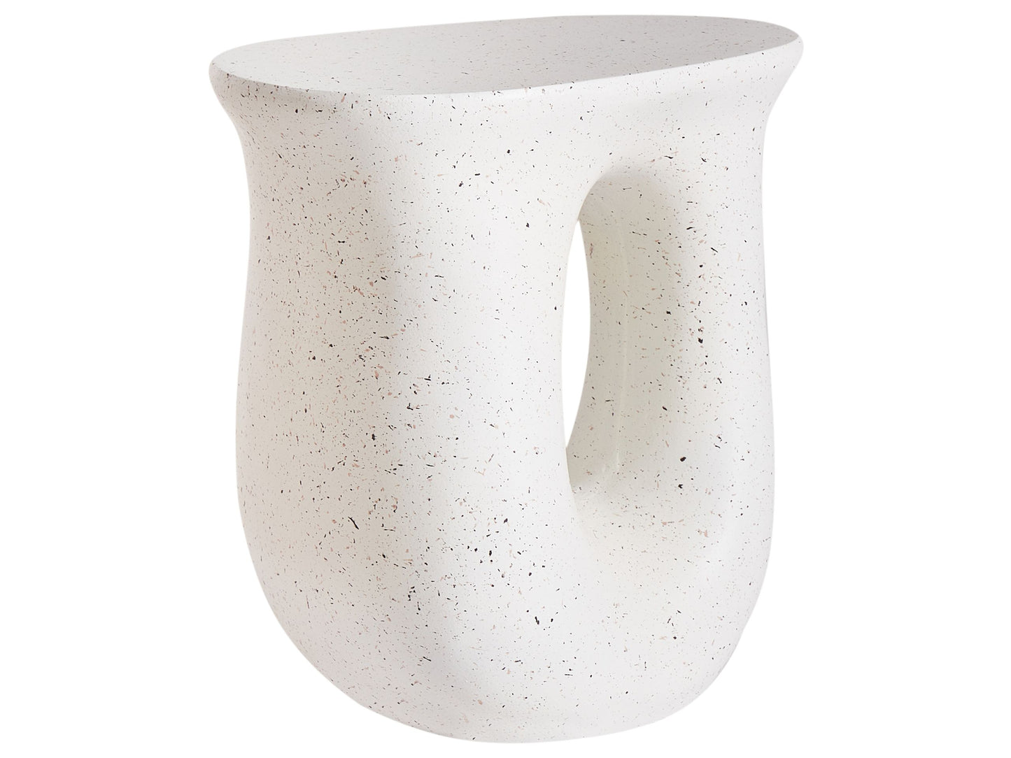 Accent Side Table Off-White Terrazzo Effect 42 x 28cm