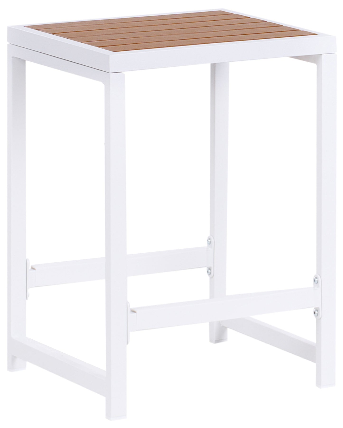 Outdoor Stool Matte White Steel Base Polywood Top