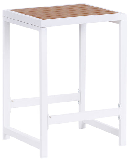 Outdoor Stool Matte White Steel Base Polywood Top
