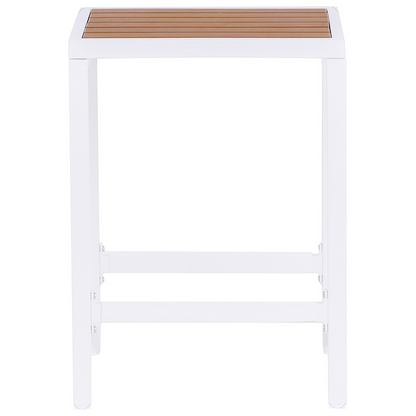 Outdoor Stool Matte White Steel Base Polywood Top