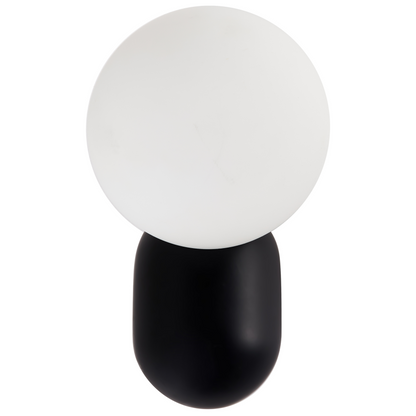 Set Of 2 Black Resin Glass Globe Wall Lamps Vintage Style Home Lighting