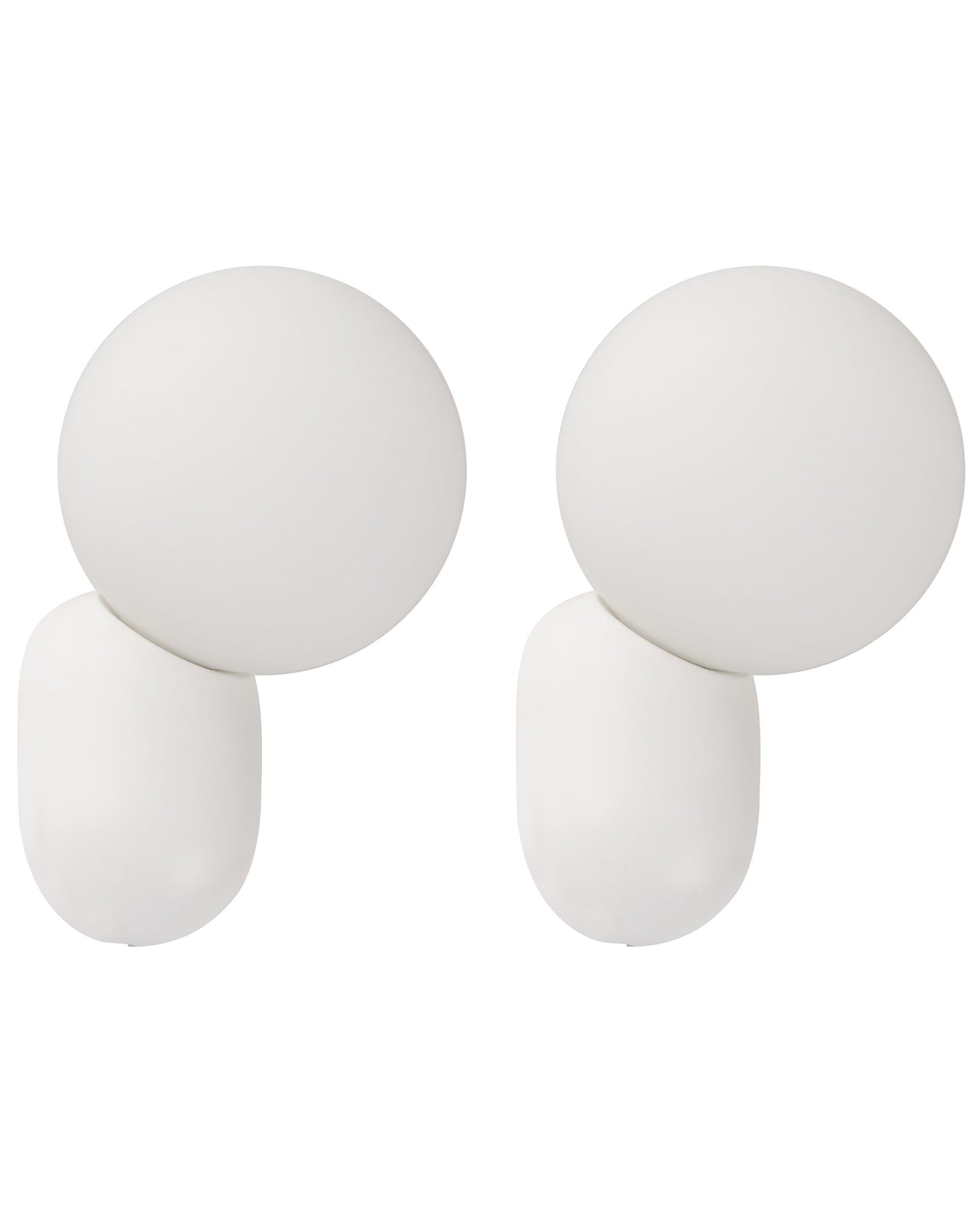 2 Pack White Resin Opaque Glass Globe Wall Lamps Vintage Style