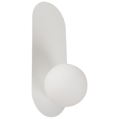 Set Of 2 White Metal Wall Lamps Vintage Style Opaque Glass