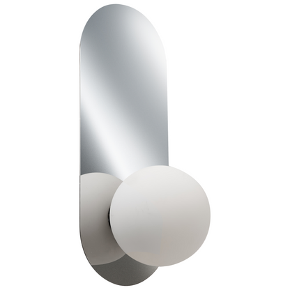 Home Set of 2 Silver Wall Lamps With Opaque Glass Globes