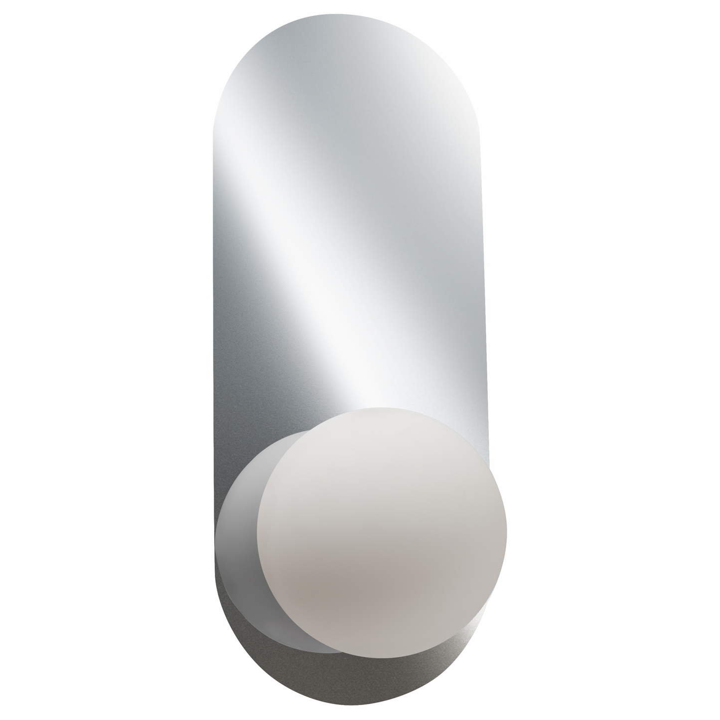 Home Set of 2 Silver Wall Lamps With Opaque Glass Globes