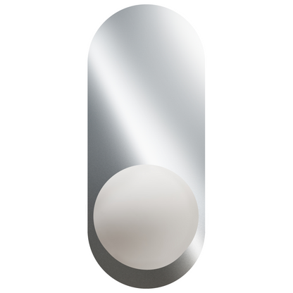 Home Set of 2 Silver Wall Lamps With Opaque Glass Globes