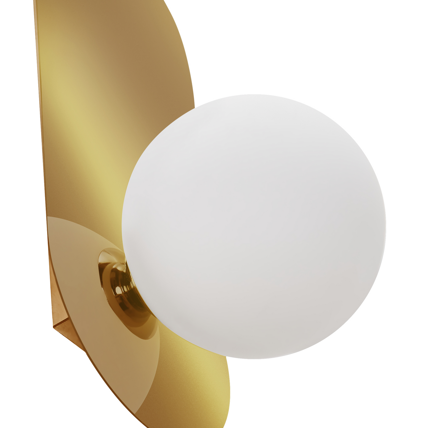 Gold Metal Wall Lamps Set Of 2 With Opaque Glass Vintage Globe