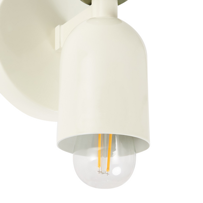 Set Of 2 Off White Metal Shade Wall Lamps Two Light Up Down
