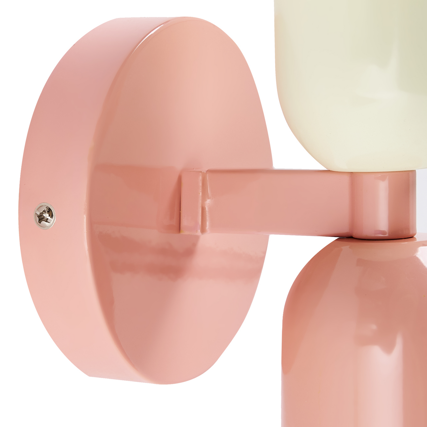Set Of 2 Pastel Pink Metal Shade Wall Lamps Two Light Up Down Sconces For Living Room