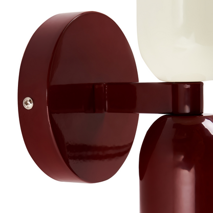 Red Metal Shade Two-Light Up-Down Wall Sconces Set of 2 for Modern Living Spaces