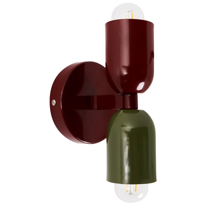 Luma Set Of 2 Wall Lamps Red Green Metal Shades Up Down Sconces