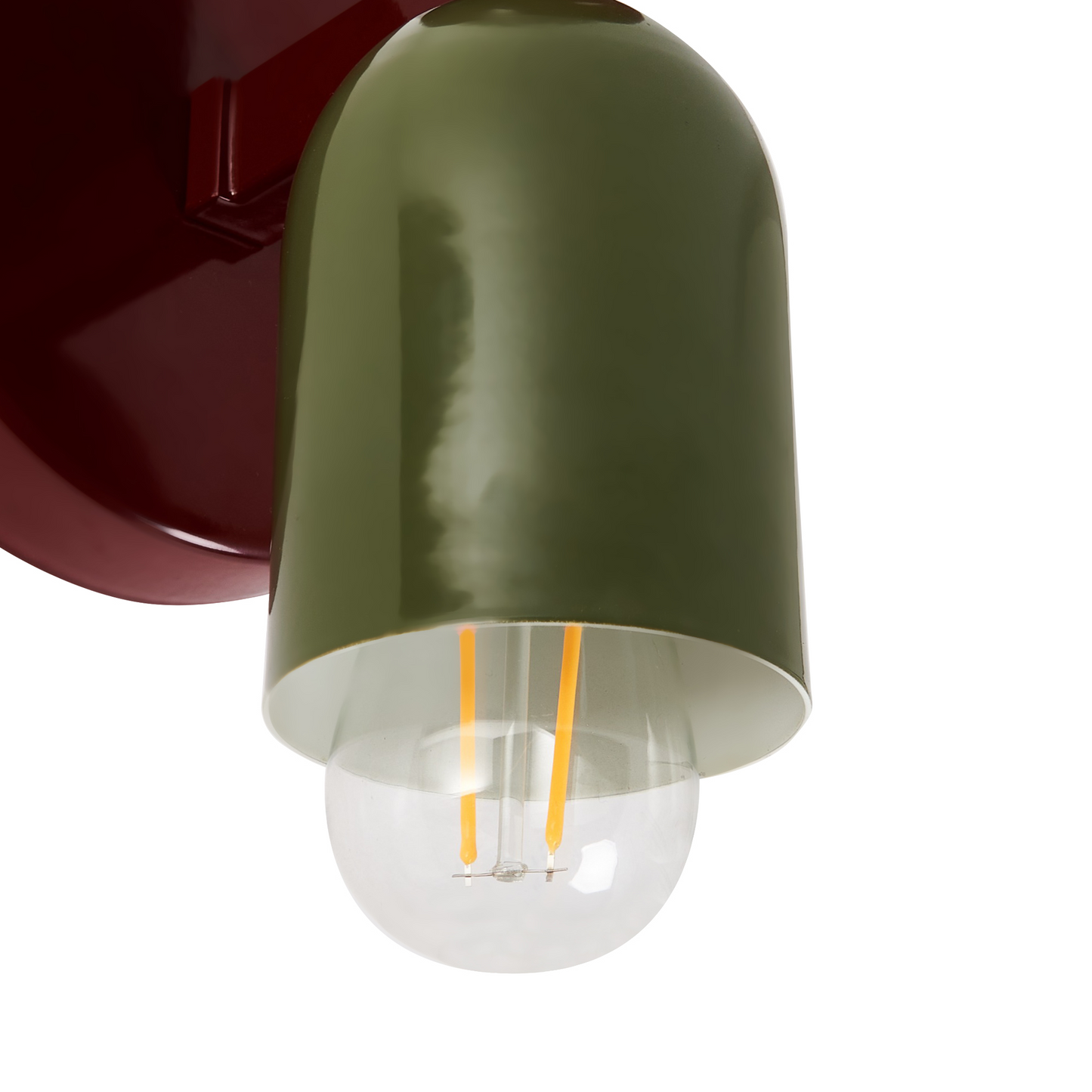 Luma Set Of 2 Wall Lamps Red Green Metal Shades Up Down Sconces