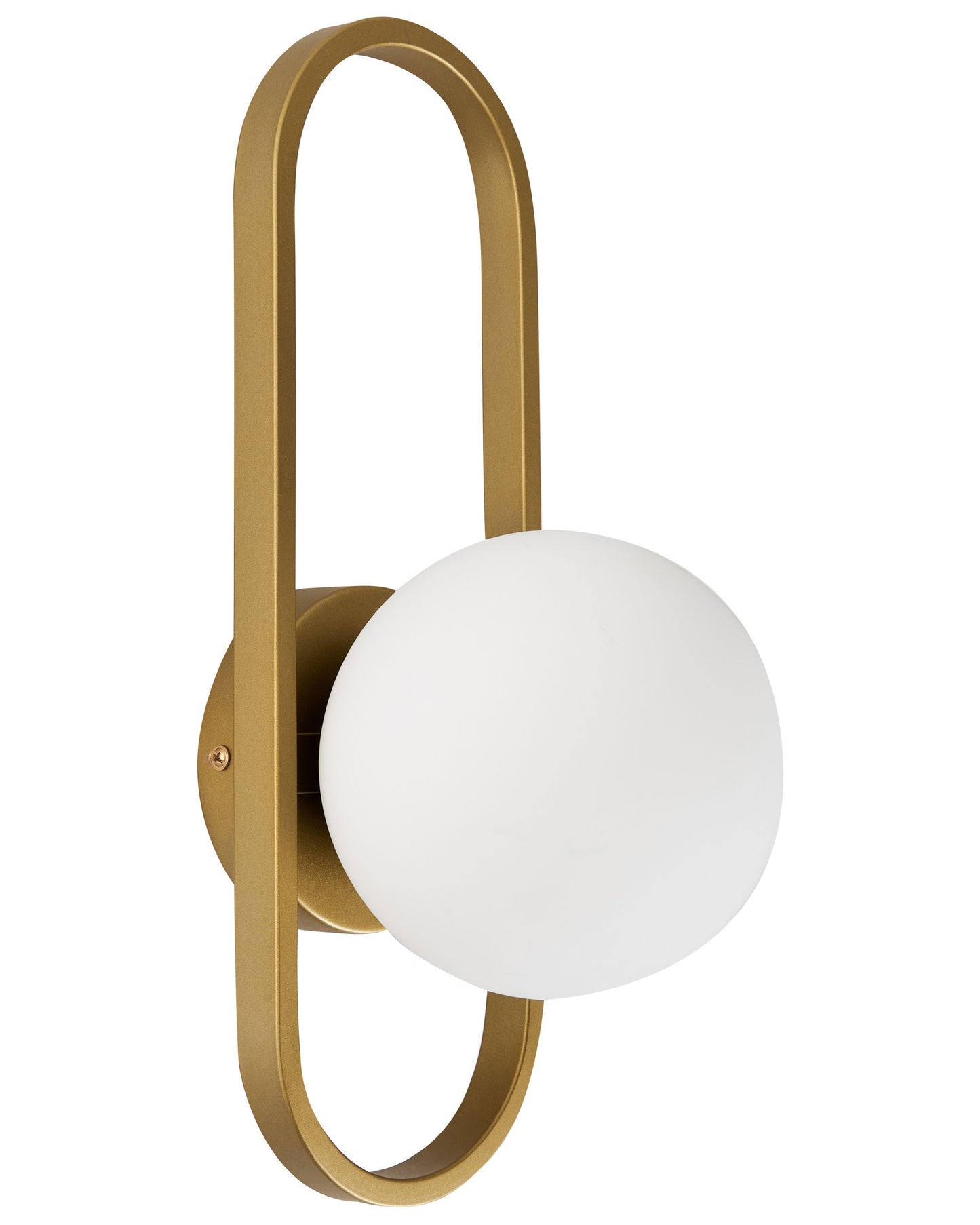 Wall Lamp Gold Metal Base Opaque Glass Lampshade Geometric Modern Design