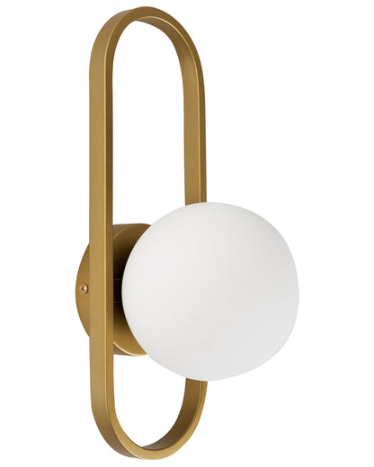 Wall Lamp Gold Metal Base Opaque Glass Lampshade Geometric Modern Design