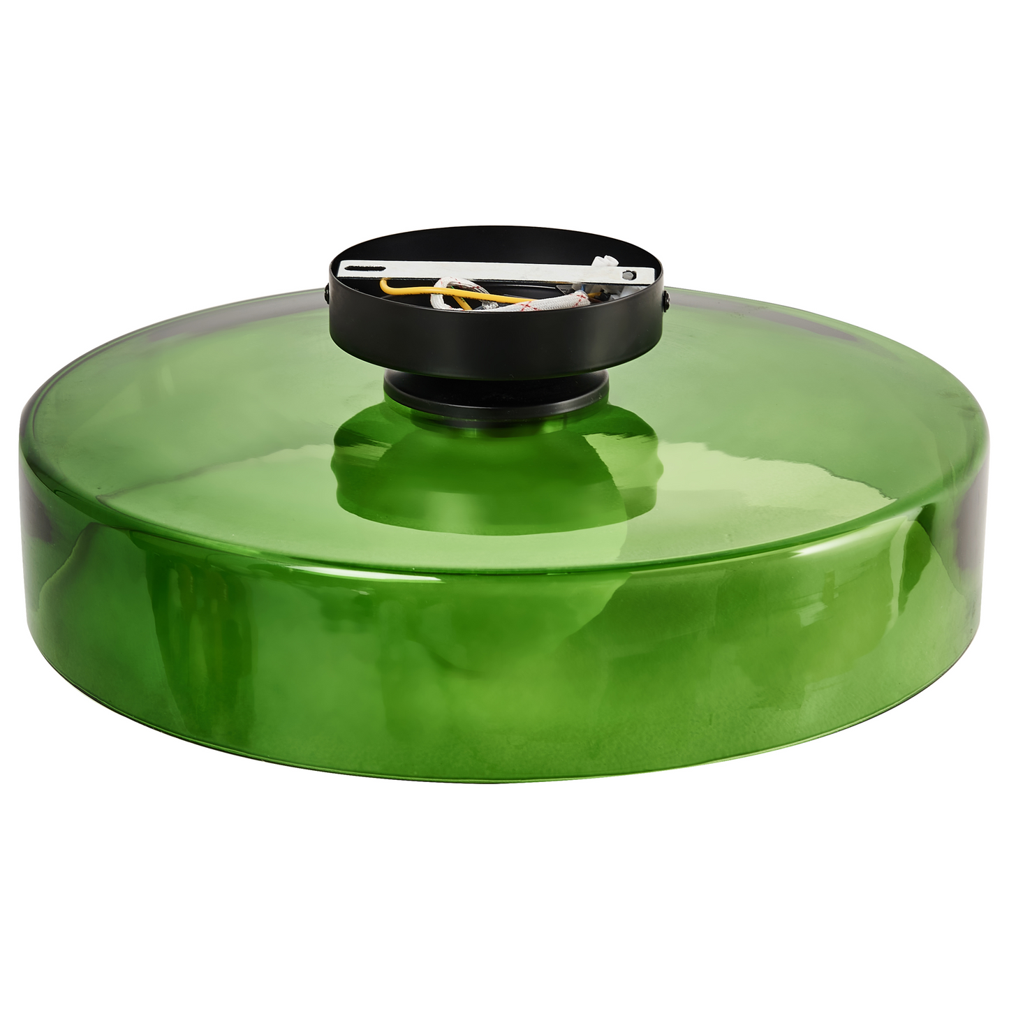 Green Glass Shade Ceiling Lamp Flush Mount Low Ceilings