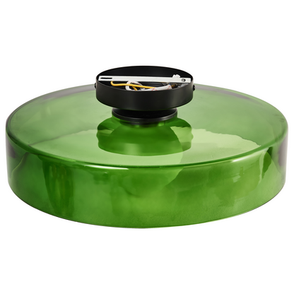 Green Glass Shade Ceiling Lamp Flush Mount Low Ceilings