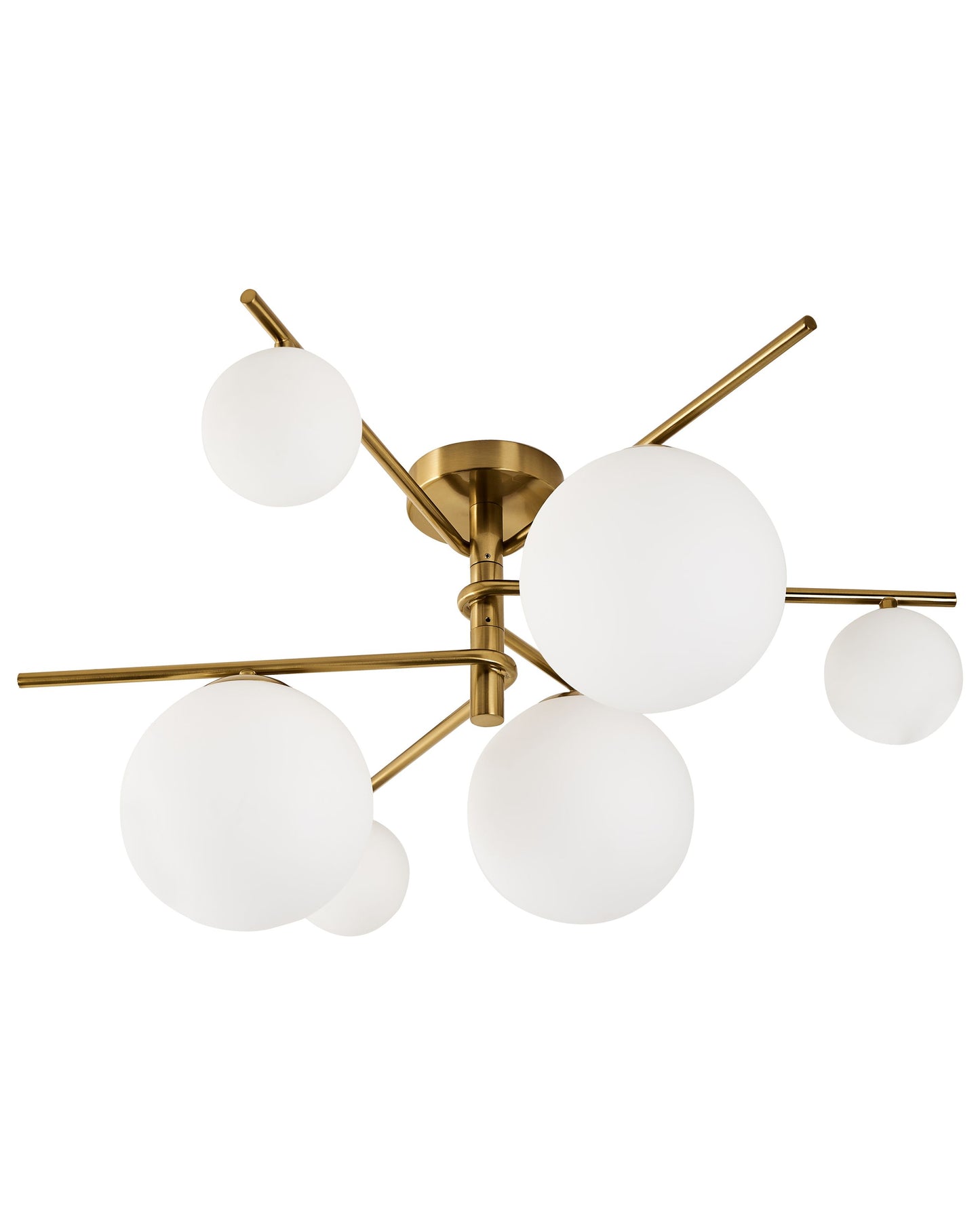Glamout Gold Ceiling Lamp With Six Globe Glass Shades