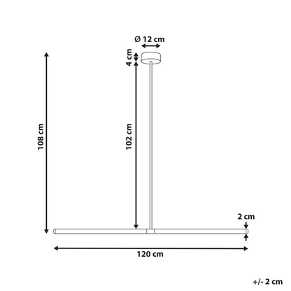 Black Metal Inbuilt LED Pendant Lamp Linear