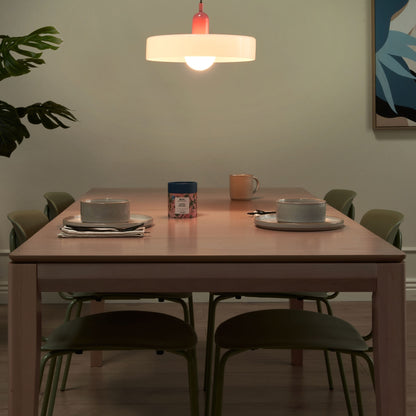 Pendant Lamp White Glass Shade With Inner Globe Spherical Glass Pendant Light For Hallways