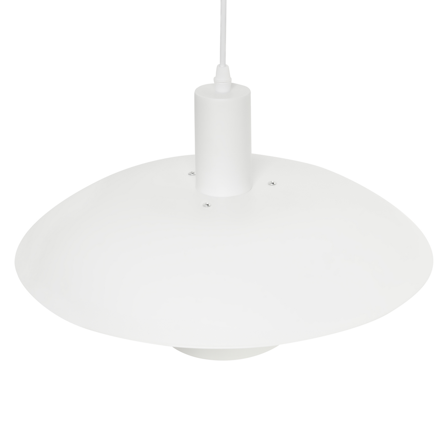 Pendant Lamp White Metal Tiered Vintage Mid Century