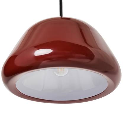 Red Metal Glossy Pendant Lamp Modern Vintage Inspired