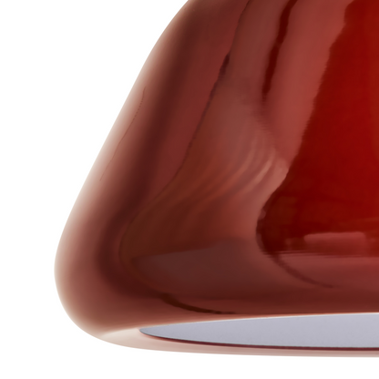 Red Metal Glossy Pendant Lamp Modern Vintage Inspired
