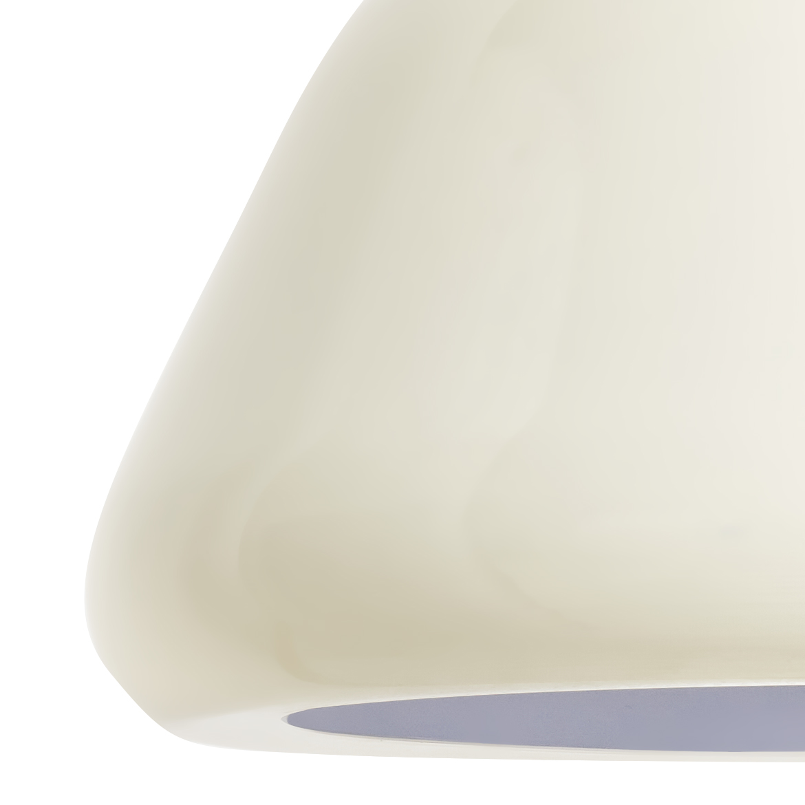 Vintage Beige Glossy Metal Pendant Lamp With Rounded Shade