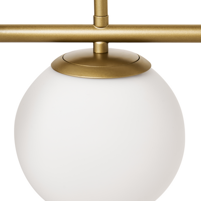 Gold Metal Ceiling Lamp With 7 Glass Globes