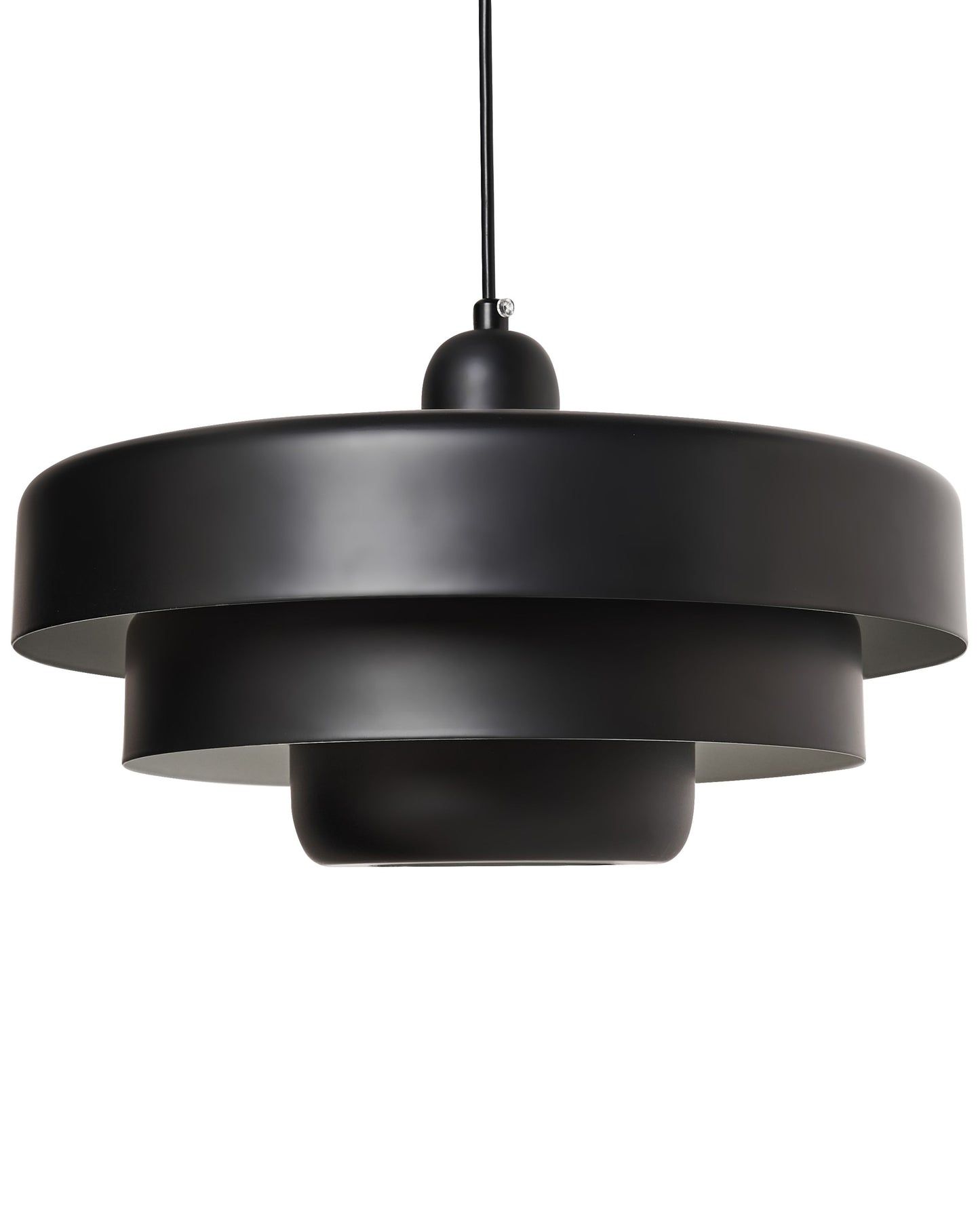 Pendant Lamp Matte Black Metal Tiered Design