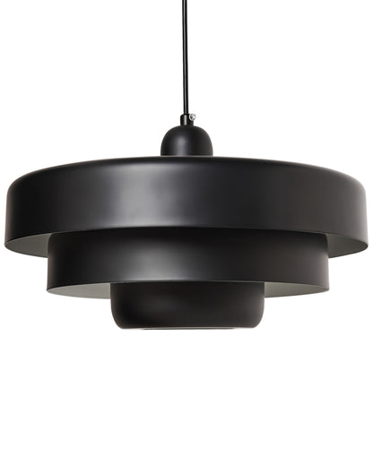 Pendant Lamp Matte Black Metal Tiered Design