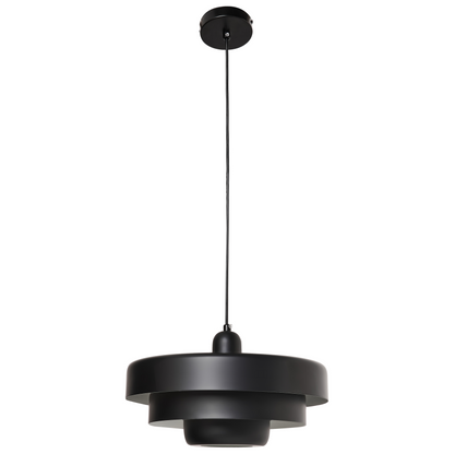 Pendant Lamp Matte Black Metal Tiered Design