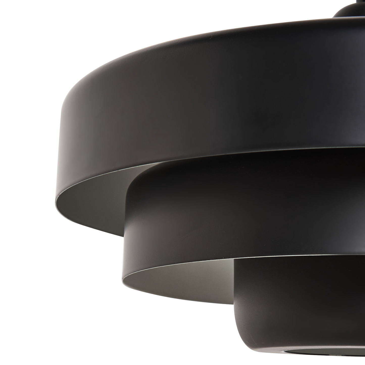 Pendant Lamp Matte Black Metal Tiered Design