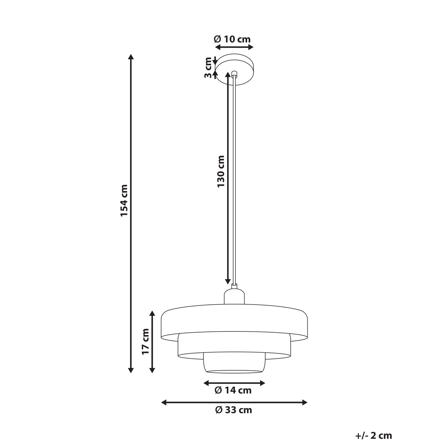 Pendant Lamp Matte Black Metal Tiered Design
