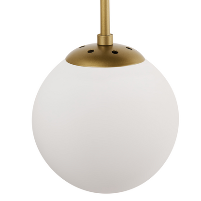 Ceiling Lamp Gold Metal With Six Globe Glass Shades Glamour Style For Dining Rooms