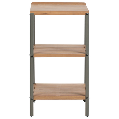 Acacia Outdoor Kitchen Island Brown 50 x 50 x 92cm With 2 Shelves Unit for Garden Kitchen Dining