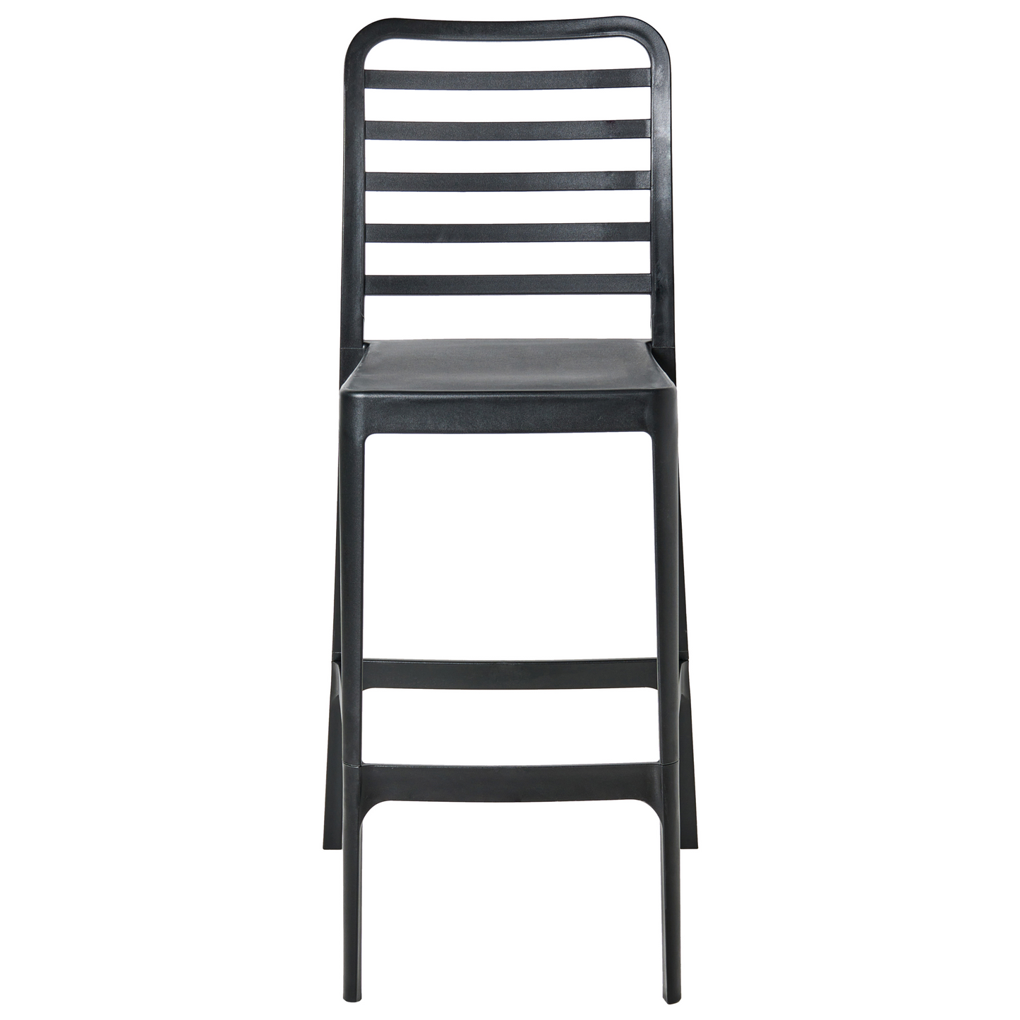 Black PP Stackable Dining And Bar Armless Chairs Set Of 4 With Detachable Bottom For Indoor And Outdoor Use