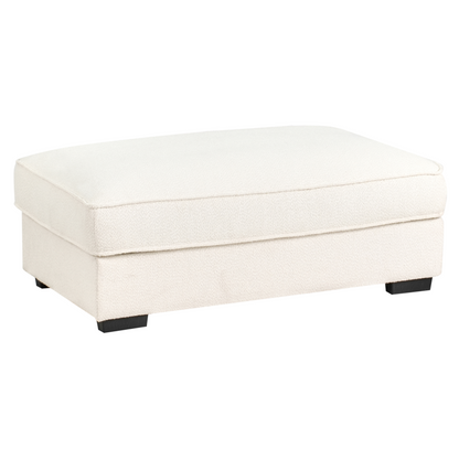 Ottoman Footstool Off White Boucle Square Minimalist