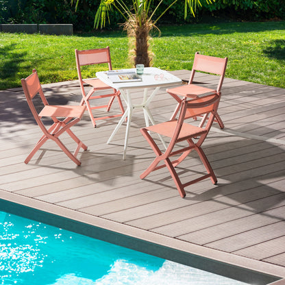 Coral Plastic Dining Chairs Set Of 4 Stacking