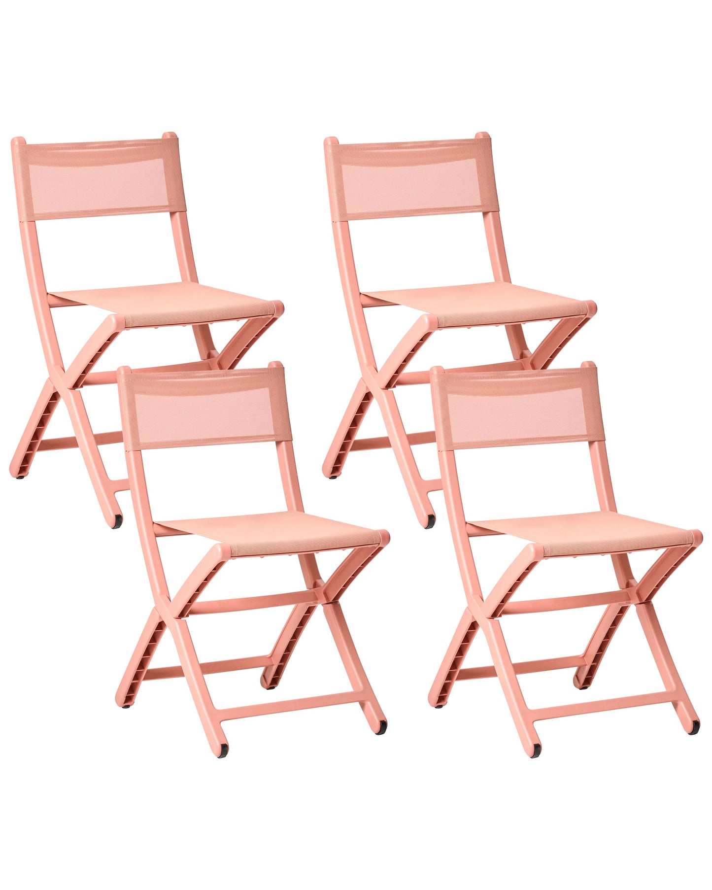 Coral Plastic Dining Chairs Set Of 4 Stacking