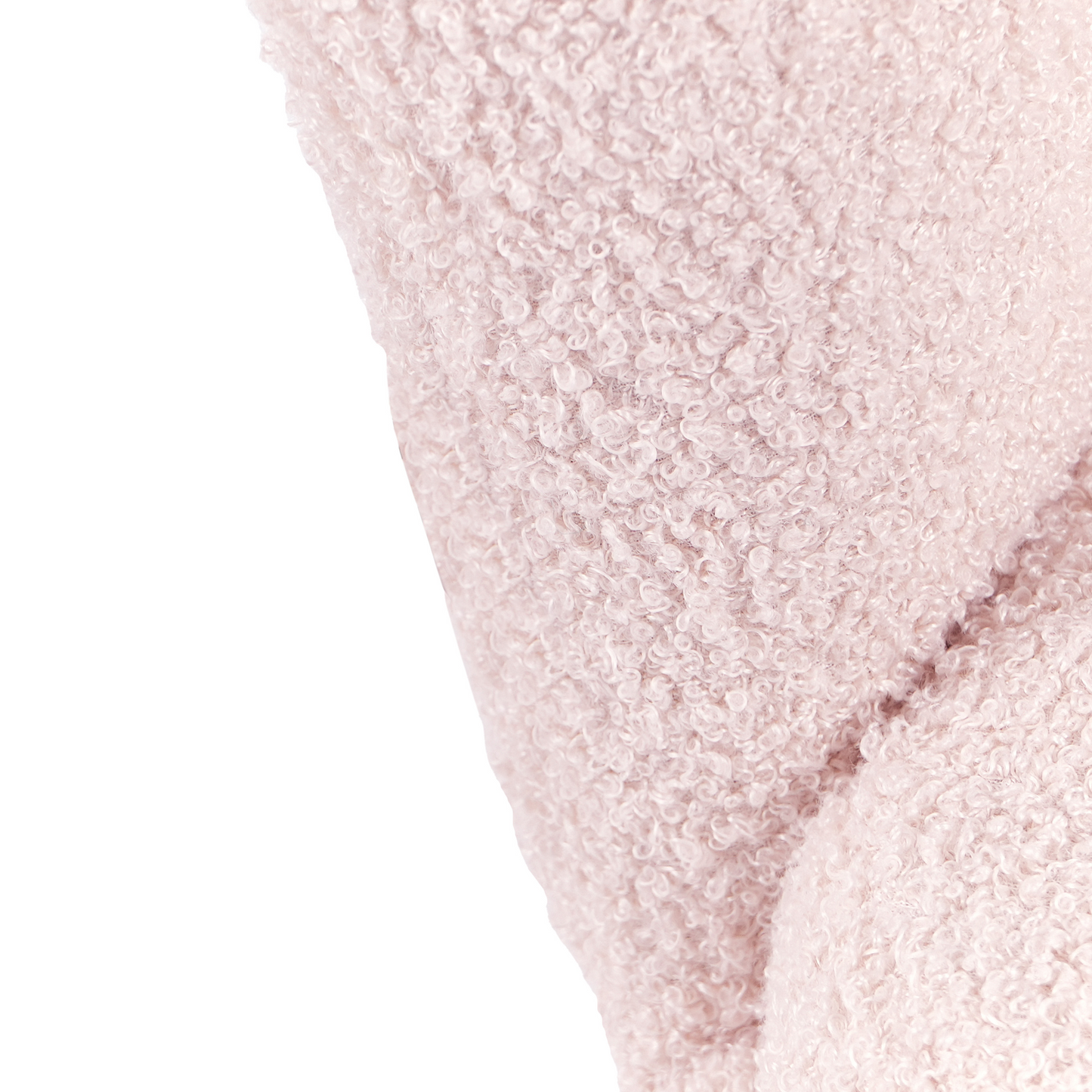 Kids Armchair Pastel Pink Boucle With Wooden Legs