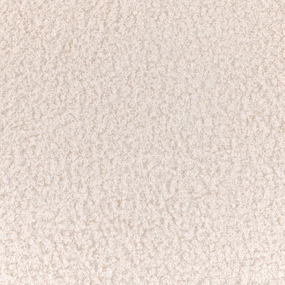 Kids Armchair Light Beige Boucle Upholstery With Shell Backrest And Wooden Legs For Kids