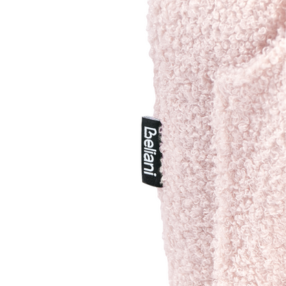 Kids Rocking Chair Pastel Pink Boucle HighBack With Armrests