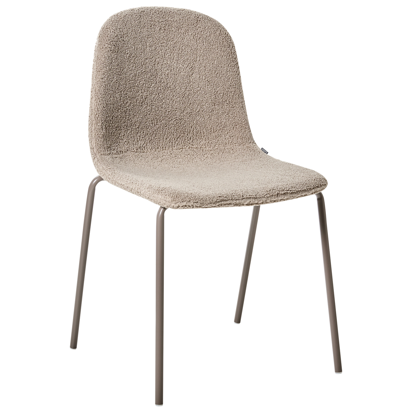 Set of 2 Taupe Boucle Conference Chairs With Iron Legs