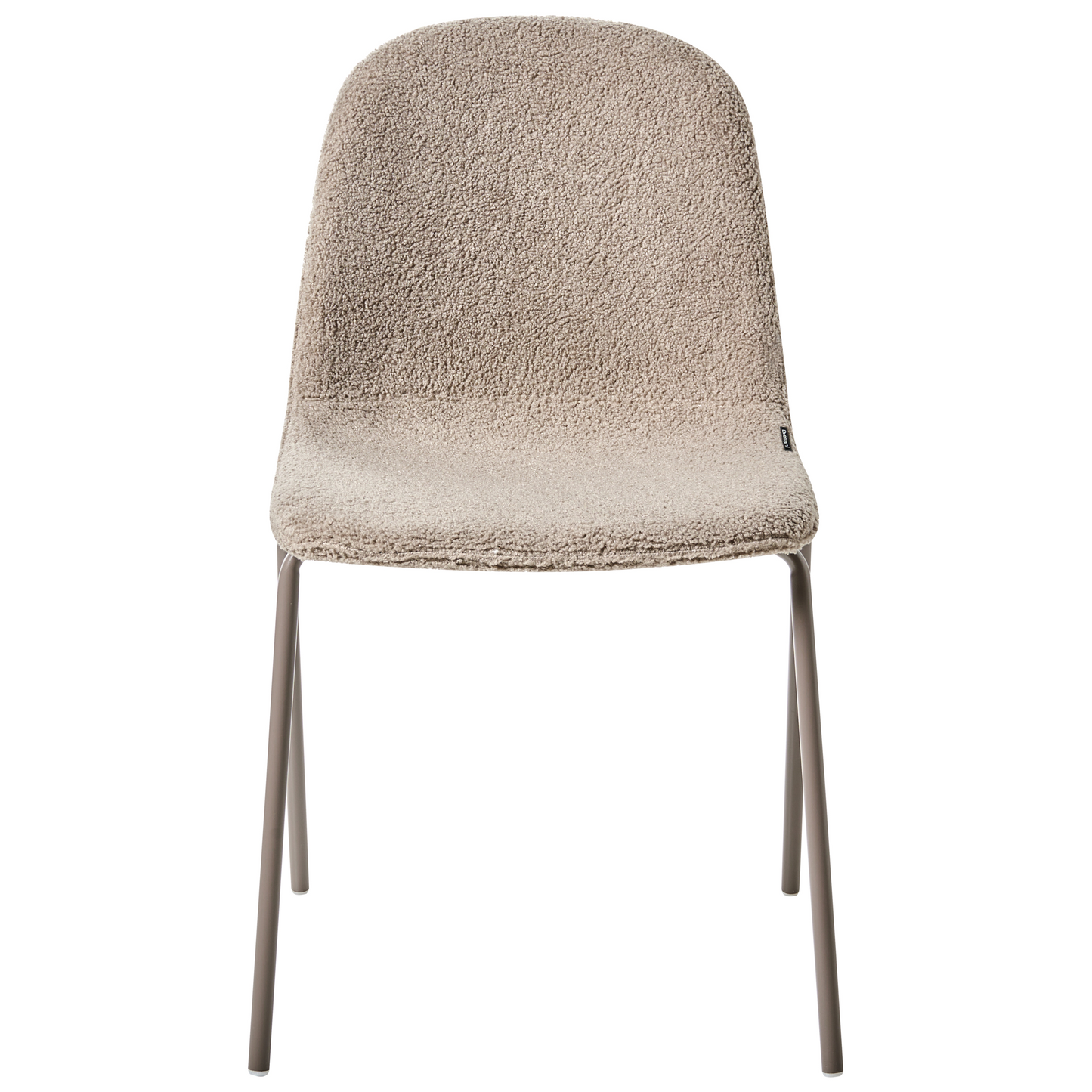 Set of 2 Taupe Boucle Conference Chairs With Iron Legs