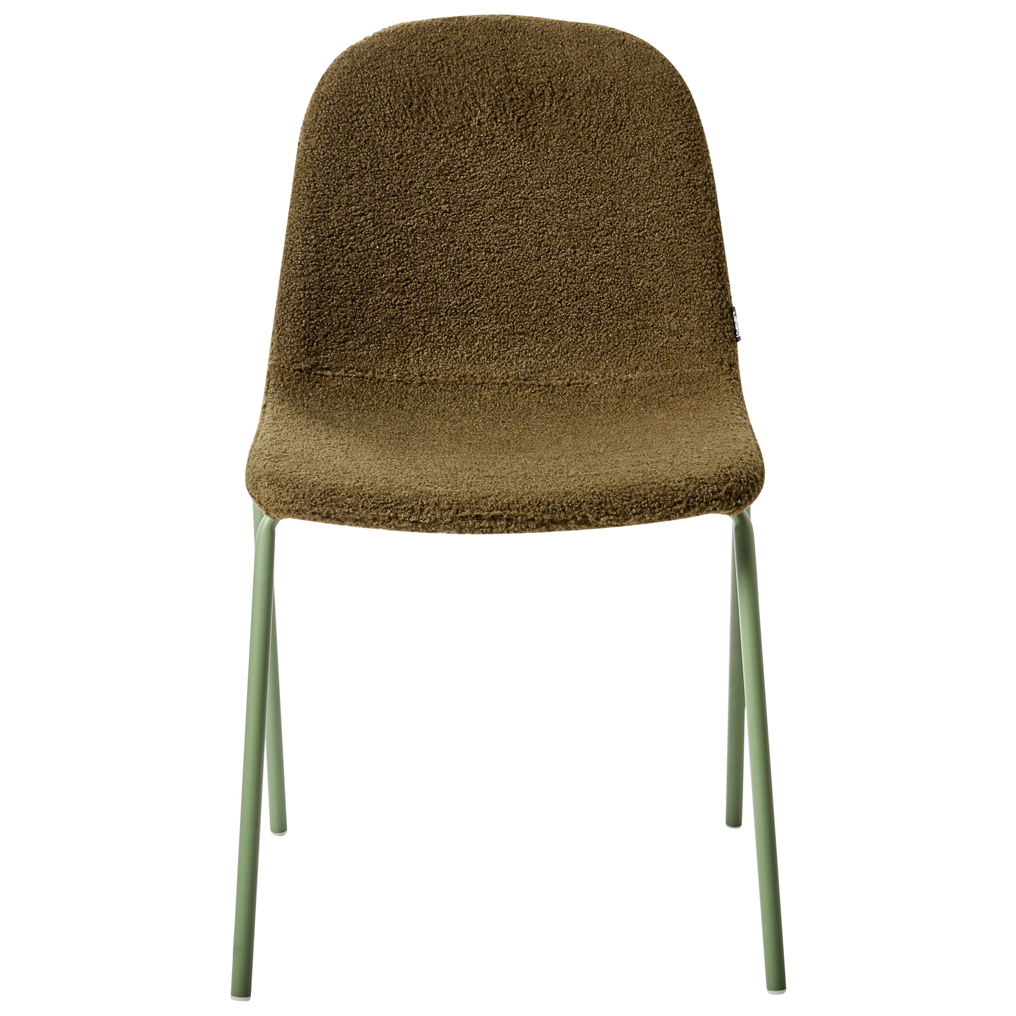 Elegant Conference Chairs Green Boucle With Iron Legs Set Of 2